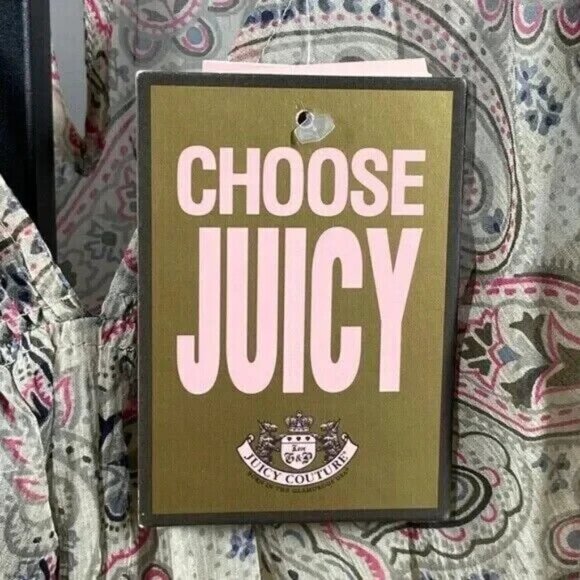 NEW Juicy Couture Dress Womens 4 pink tan paisley floral silk designer - Picture 5 of 10